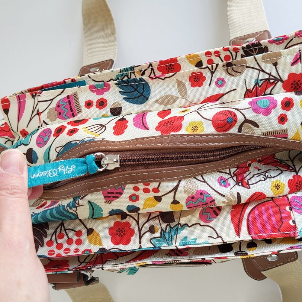 Lily Bloom Floral Canvas Satchel Bag | Multicolor Cats Shoulder Handbag Y2K - Picture 11 of 16